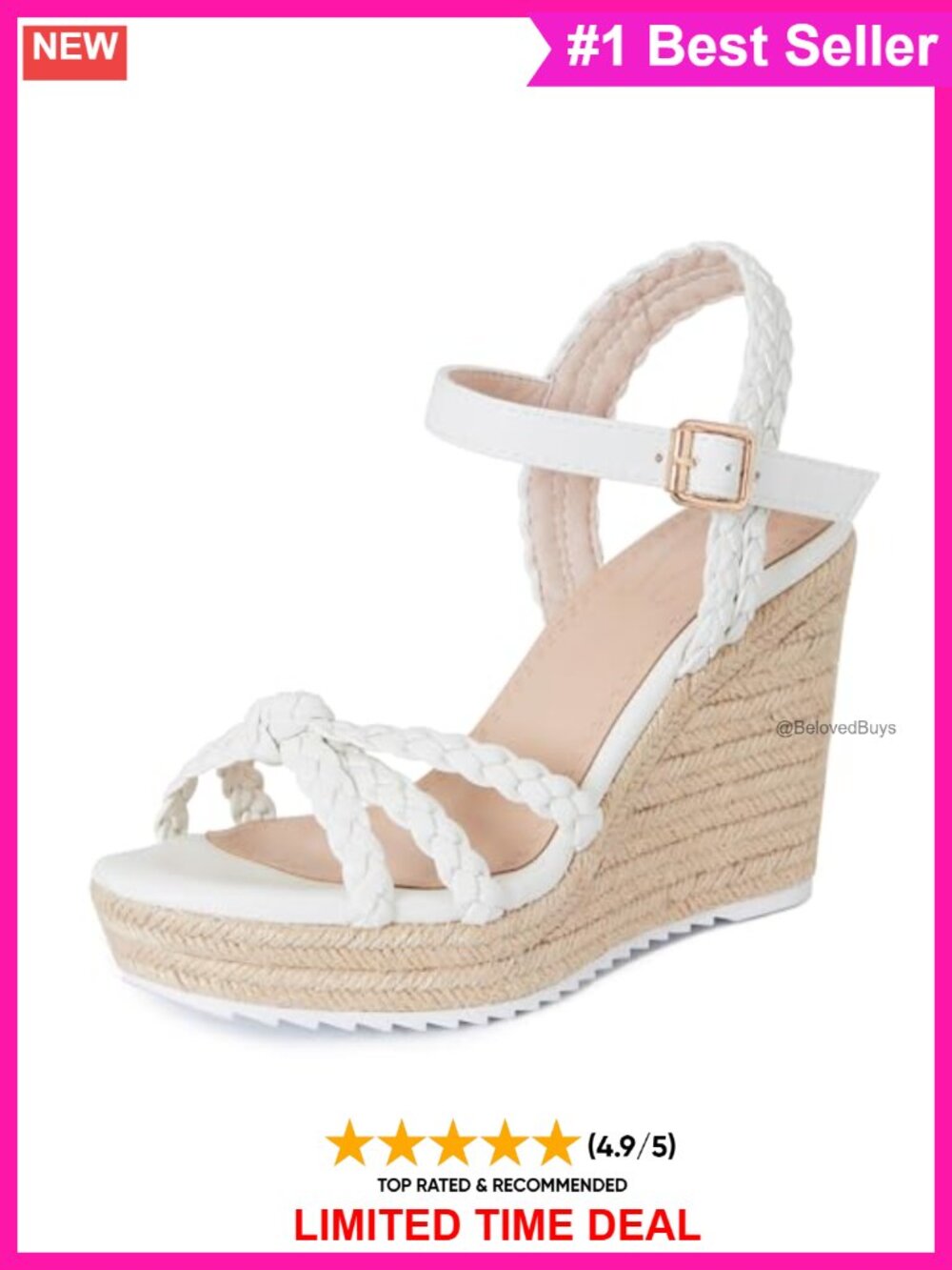 Women's Espadrille Wedge Sandals with Ankle Strap and Open Toe